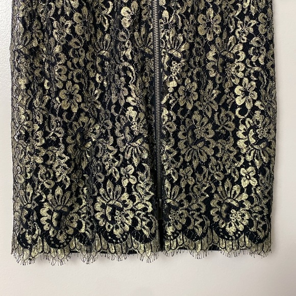 Diane Von Furstenberg DVF Zarita Dress Metallic Lace Long Sleeve Mini Size 6 - Picture 9 of 16